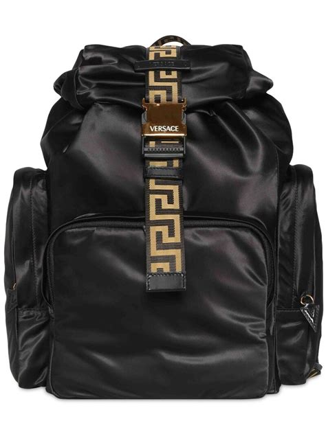 versace jeans backpack with gold letters|versace nylon backpack.